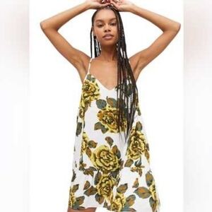 Urban Outfitters White and Yellow Floral Mini Dress